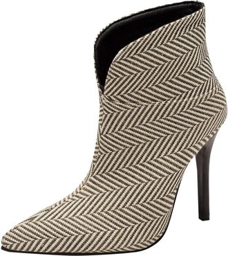 Generic Stylish Women Ankle Boots Featuring Leopard Print Color Block Design And Elegant Thin High Heels For Autumn Winter Seasons (B, 6.50)