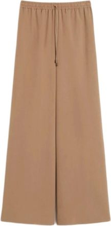 Max Mara Genero Wide-fit Broek - Dames - Wijde Broeken - Bruin - 2XS - Broeken