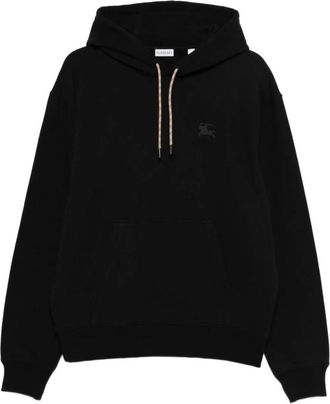 Burberry Hoodies & sweatvesten, Heren, Zwart, S, Katoen, Horseferry Print Katoenen Hoodie