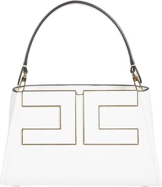 Elisabetta Franchi White Geometric Pattern Shoulder Bag