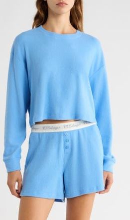PJ Salvage Waffle Knit Short Pajamas in Sea at Nordstrom Rack, Size X-Large