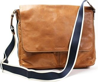 Coach Navy Leather Shoulder Bag (Pre-Owned)