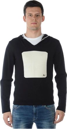 Armani Jeans Gezellige Gebreide Trui - Heren - Hoodies - Zwart - XL - Hoodies & sweatvesten