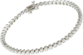 Luxury Bazaar 14K white gold diamond tennis bracelet - Zilver