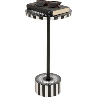 Kare Design Mesa auxiliar &oslash;25 cm de acero negro y blanco