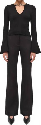 SIMKHAI Evren Wool Long Sleeve Top In Black
