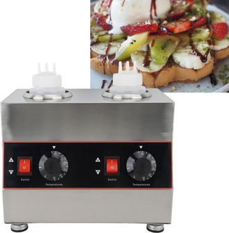 Infinite Calentador De Salsas Doble Para Uso Comercial, 1300 Ml [material: Acero Inoxidable 304], Temperatura De Calentamiento Ajustable De 30 A 85 &deg;c, Para Na