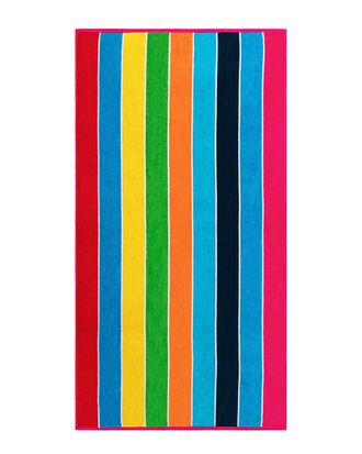Superior Set Of 2 Rainbow Stripe Egyptian Cotton Beach Towels