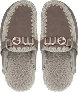Mou WINTER BIO SLIDE - Big Letter Logo, Fashion Fashion Mules Shoes, Elephant Grey, 6 UK
