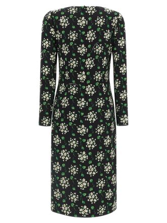 Dolce & Gabbana Womens Black Synthetic Midi Dress