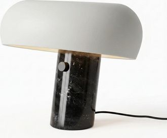 Brightech Kingpin Black Marble LED Table Lamp