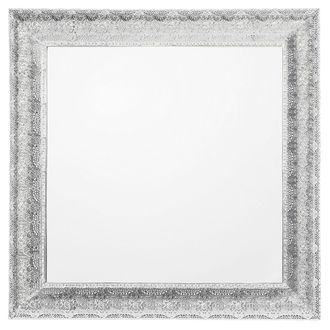 Beliani Beliani - Espejo De Pared Plateado Pulido Con Marco Decorativo De Metal Cuadrado 65 Cm Cavan