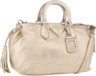 Prada Pre-owned Vintage Handbag - Dames - Vintage Handtas - Beige - ONE Size - Leer - Vintage