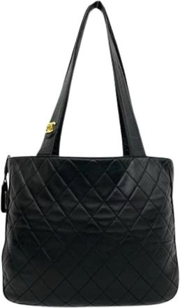 Chanel Pre-owned Vintage Tote Shoulder Bag - Dames - Vintage Shopper - Zwart - ONE Size - Leer - Vintage