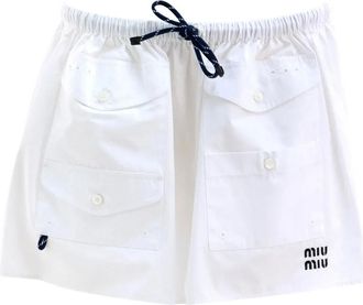 Miu Miu Minigonna con coulisse - Bianco