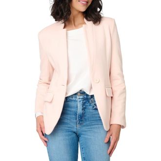 Gibsonlook Inverted Notch Collar Cotton Blend Knit Blazer in Pearl Blush at Nordstrom, Size X-Small