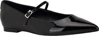 Calvin Klein Kamryn Flat Womens Black Patent Leather Pointed Toe HTAT915