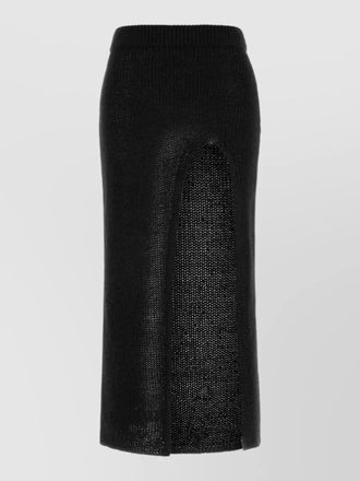 Alanui knit island memories skirt high waist slit