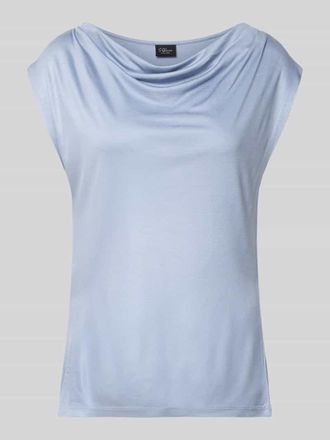 s.Oliver Black Label Relaxed Fit T-Shirt aus reiner Viskose in Rauchblau, Gr&ouml;&szlig;e 34