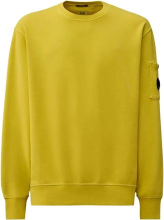 C.P. Company Lensmouw Sweaters Geribbelde Ronde hals - Heren - Sweatshirts - Geel - XS - Katoen - Hoodies & sweatvesten