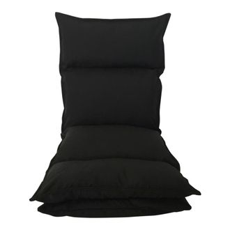 Mobili Rebecca Asiento de silla de yoga de metal y poli&eacute;ster negro