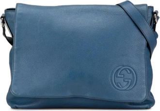 Gucci Pre-owned Cross Body Bags, female, Blue, Size: ONE SIZE Pre-owned Leather gucci-bags