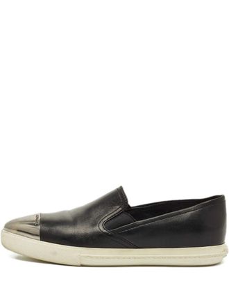 Miu Miu cap-toe leather sneakers - Black