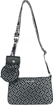 Michael Kors Tassen, Dames, Zwart, ONE Size, Crossbody tas met tech bijlage en lederen afwerking