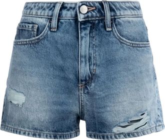 Icon Denim Los Angeles Shorts con effetto vissuto - Blu