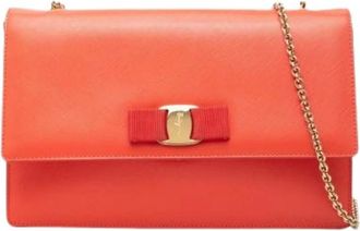 Ferragamo Pre-owned Shoulder Bag - Dames - Vintage Schoudertas - Oranje - ONE Size - Leer - Vintage
