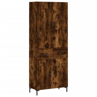 Berkfield Home Highboard Smoked Oak 69.5x34x180 cm Engineered Wood in Brown