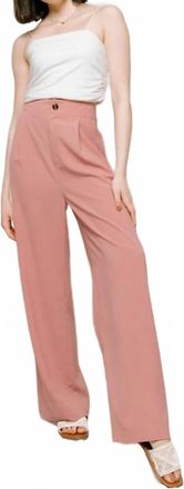 Calista Solid Wide Leg Dress Pant In Dusty Pink