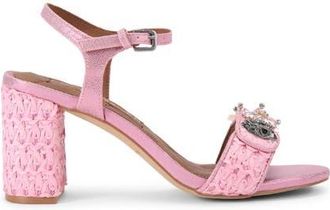 Kurt Geiger Kensington Embellished Raffia Sandal in Light/Pastel Pink at Nordstrom, Size 6.5Us