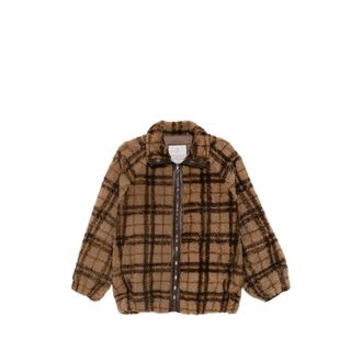 Brunello Cucinelli Check-pattern Shearling Jacket