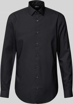 Jake*s Slim Fit Business-Hemd mit Kentkragen in Black, Größe 37/38