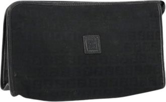 Fendi Pre-owned Clutches, female, Black, Size: ONE SIZE Pre-owned Canvas Clutch