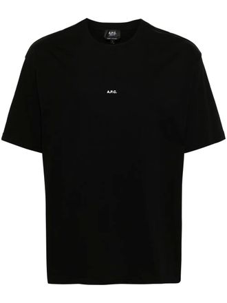 A.P.C. Katoenen T-shirt met logoprint - Zwart
