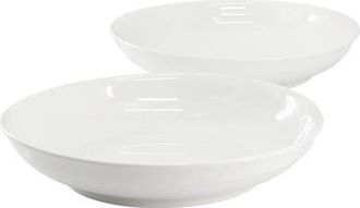 Gibson Home 2 Piece 11 Inch Round Fine Ceramic Serving Bowl Set in White at Nordstrom
