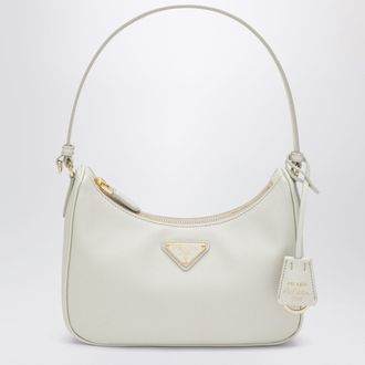 Prada Mini Prada Re-Edition 2005 bag in talc Saffiano leather
