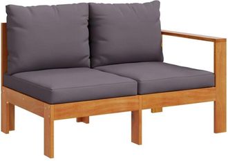vidaXL Garden Sofa with 1 Armrest 2-Seater Solid Wood Acacia Vidaxl