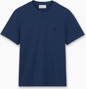 Ami Mens Ami Paris Ami De Coeur Heart T-Shirt Blue Ink - Navy - Size: 38