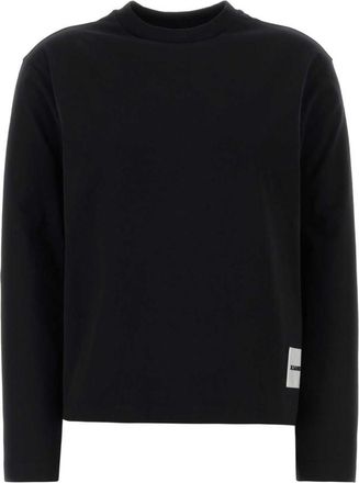 Jil Sander Black Crew Neck Logo T-Shirt