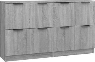 vidaXL Vidaxl - Aparadores 2 Uds Madera Contrachapada Gris Sonoma 60x30x70 Cm