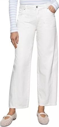 Sanctuary District Column Ankle Barrel Jean In Bleached White