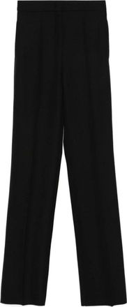 Max Mara Broeken, Dames, Zwart, S, Wol, Zwarte Wol Straight Leg Broek