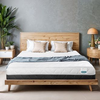 TANHK Materasso A Circolazione DAria Fresca 160x190, 20cm, Da Morbido A Medio Rigido, Ipoallergenico, Rivestimento Sfoderabile, Made In Italy - Tanhk