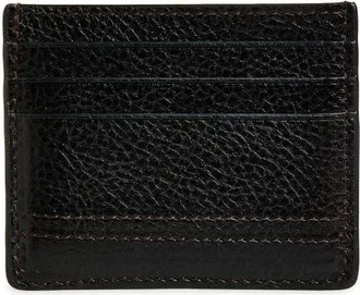 Christophe Lemaire Gear Grained Leather Card Holder in Espresso at Nordstrom