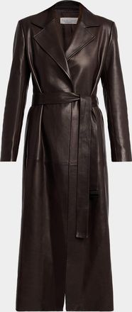 The Row Raisa Belted Leather Coat