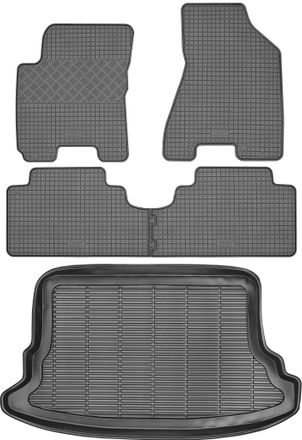 OEM Hyundai Tucson I Suv De 2004-2010 Set - Alfombrillas De Goma Para Coche + Alfombrilla Para Maletero