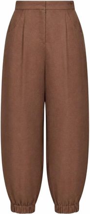 Fendi Broeken - Dames - Straight fit broeken - Bruin - M - Katoen - Broeken
